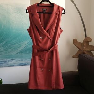WHBM Linen Shift Dress Rust color